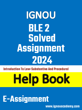 IGNOU BLE 2 Solved Assignment 2024